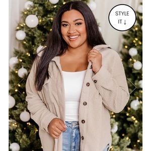 WONDERFUL SOUL BEIGE SHERPA SHACKET